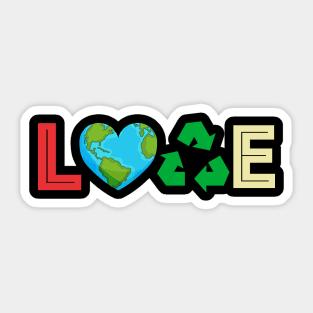 Love Earth Day Vintage Recycle Green Sticker